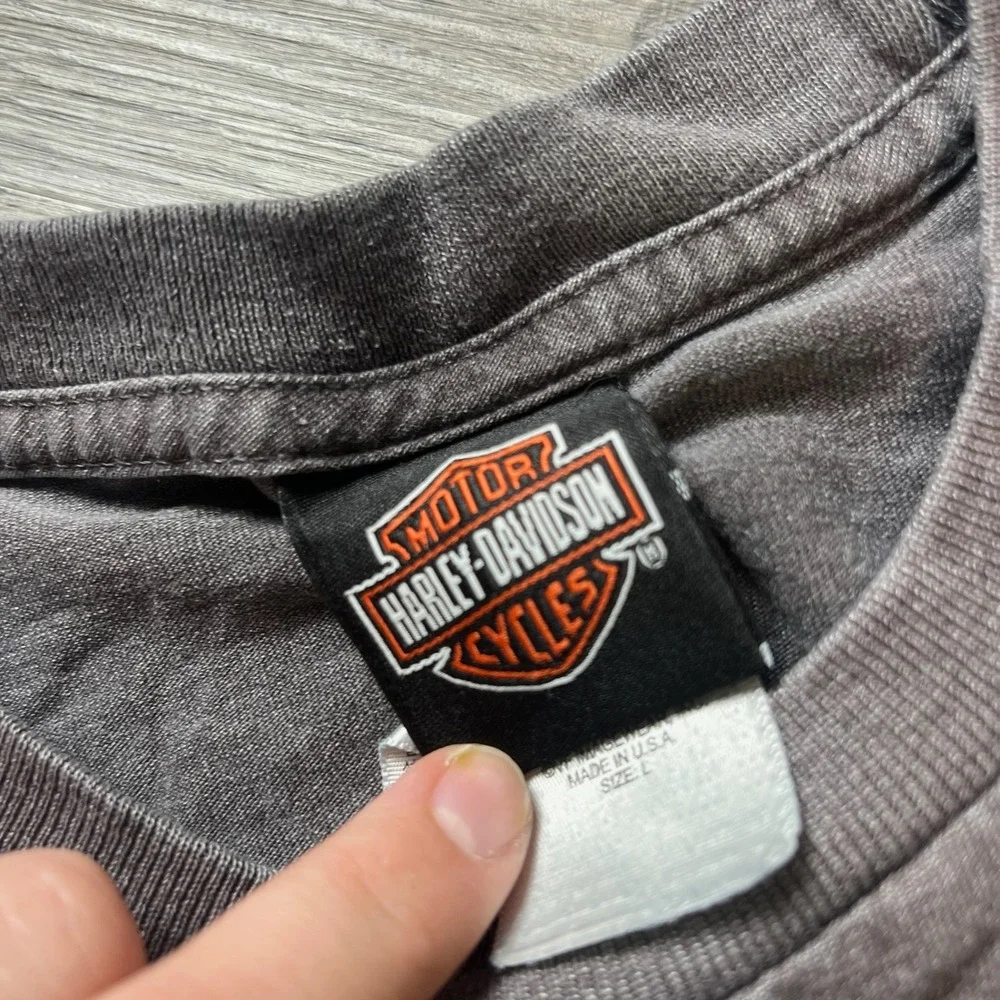 Harley Davidson T-Shirt Mens L Brown Graphic Capital City‎ Madison WI Distressed